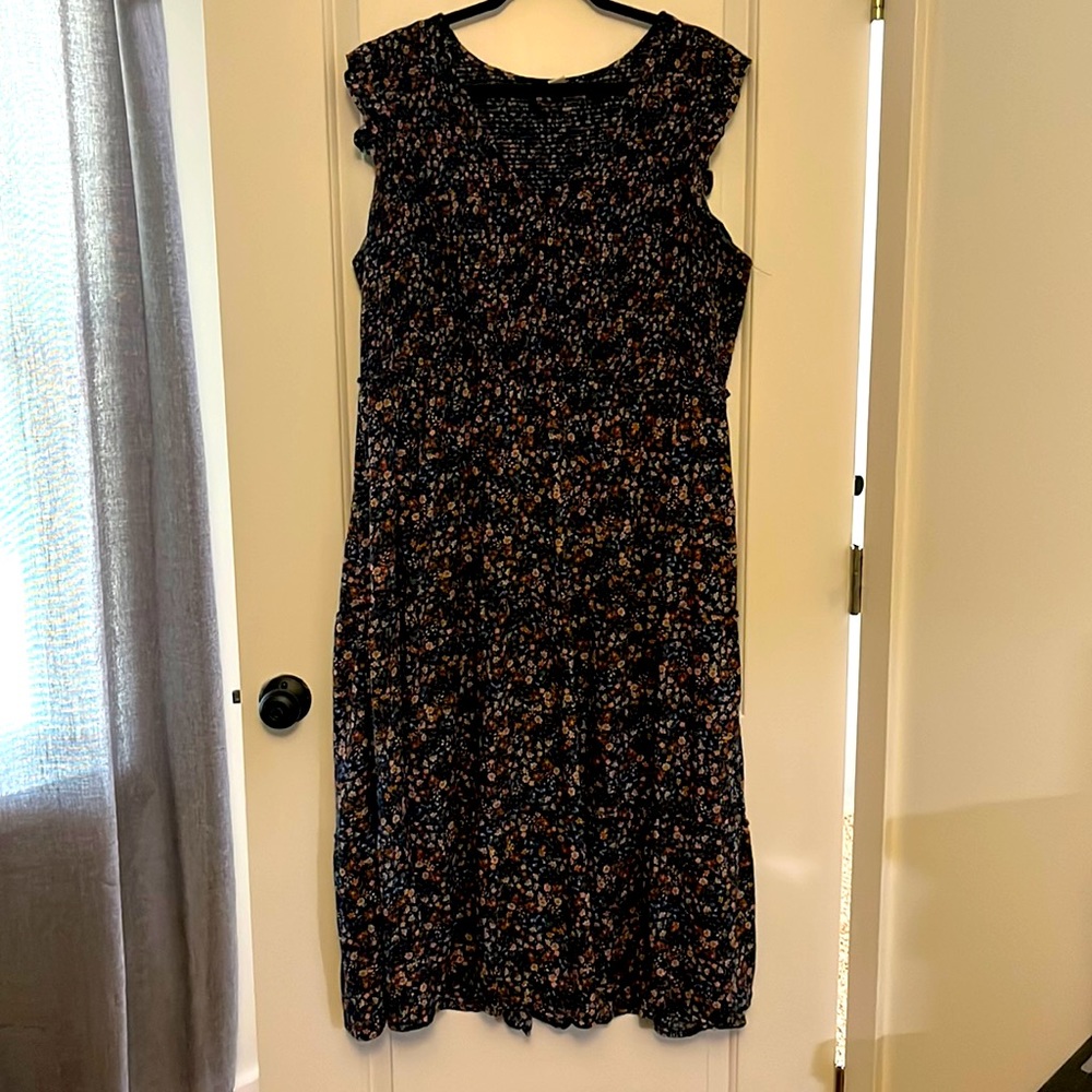 Ditsy floral navy maxi dress 2XL